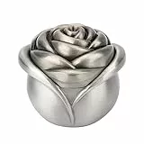 Wosume Scatola per Gioielli, Scatola per Anelli di Nozze Scatola per Gioielli in Lega di Zinco con Regali di Design di Fiori di Rosa