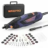 MAXPRO Utensile Rotante Multifunzione, Strumento Multifunzione 135W, 6 velocità regolabile 10000-32000RPM Variabile, 45 accessori per scolpire, taglio, lucidatura, aggiornamento, rettifica