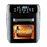 Tagars Forno Friggitrice Ad Aria Calda Da 12 Litri Con Display Digitale, Sistema A Riscaldamento Rapido, 12 Programmi Di Cottura, Timer e Temperatura Regolabili 1800 W (12 Litri, Nero)