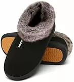 Mishansha Pantofole Donna Ciabatte Donna Invernali Pantofole da Casa Memory Foam Ciabatte Peluche Nero Profondo,Gr.38