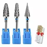 CGBE 3 Pezzi Punte Fresa Unghie, Punta da Trapano per Unghie Carburo di Tungsteno Professionale Grana Media per Rimuovere Gel, Acrilico, Cuticola, Strumenti per Manicure e Pedicure