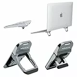 Nillkin 2 Pezzi Mini Supporto per Laptop per MacBook e Notebook, Supporto per Laptop Pieghevole Regolabile con Pad in Silicone Antiscivolo per Laptop/MacBook/Notebook/Tastiera (Grigio)