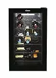 Candy DiVino CWC 021 M/N Cantinetta Vino, 21 Bottiglie, 39 dBA, Doppio Vetro Anti UV e Luci LED, App hOn, Ripiani in Acciaio Inox, 40x55x70 cm, Nero