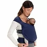 Boba Bliss Fascia Porta Bebe - Marsupio Neonato o Bambino 2 in 1 - Fascia Neonato Senza Nodi - Ideale per la Salute dei Fianchi - Marsupio Bambino Soffice ed Ergonomica - Da 3 a 15 Chili (Navy Blue)