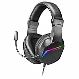 MARSGAMING MH122, Cuffie da Gioco Over Ear FRGB con Microfono, Suono HiFi, Cancellazione del Suono, Ultra Leggere, PS4 PS5 Xbox Switch Tablet Windows Mac, Nero, Grande