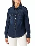 Pinko Caroline 19 Camicia Pj865 Twil, F94_Blu-Indaco Ombra, 44 Donna