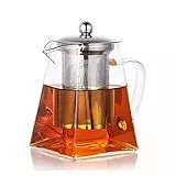 PluieSoleil Teiera in Vetro da 700 ml Teiera con infusore, Microonde Sicuro, Colino da tè per tè Sfuso e tè in Fiore