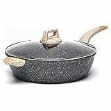 Kasanova Wok 32 cm, padelle e padelle con coperchio per tutti i fuochi, inclusa induzione, rivestimento antiaderente, senza PFOA, padelle per la cucina quotidiana