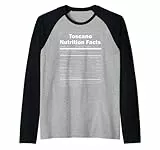 Funny Nutrition Facts Last Name Design - Toscano Maglia con Maniche Raglan