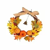 Homoyoyo Ghirlande Autunnali Artificiali 12 Pollici/ 30 Cm Rattan Maple Leaf Leaf Fall Pumpkin Raccolta Raccolta per La Porta D' ingresso Halloween Ringraziamento Del Giorno di Natale