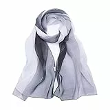 Digitek Foulard Donna Seta - Georgette Sciarpa da Donna a Colori Sfumati Scialle Leggero Lungo Elegante per la Protezione Solare Miglior Regalo,160×50CM (Nero)