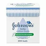 Johnson’s baby cotton buds - Bastoncini di puro cotone, Confezione da 200 pezzi