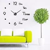 Orologio da Parete Silenzioso Preciso Fai da Te, Orologio Parete Moderno Decorazione, Grande Orologio da Parete 3D Adesivo Home Office Decor Regalo (Nero)