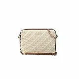 Michael Kors, Jet Set, Borsa a tracolla, da donna, motivo con logo, Bianco (Vaniglia 2019.), Taglia unica