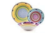 Excelsa Esprit Servizio Piatti, Ceramica, Multicolore, 18 Pezzi