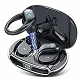 coioc Cuffie Bluetooth Sport, Auricolari Bluetooth 5.3, 60H con Indicatore LED per Cassa di Ricarica, Cuffie Wireless Incorporato HD Mic, Impermeabili IPX7, Bassi Profondi per Sport (Nero)
