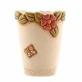 THUN - Vaso Medio con Girasole e Farfalla - Arredo Casa - Idea Regalo - Linea Country - Ceramica - 19 h cm