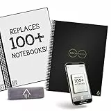 Rocketbook Core Quaderno Appunti Digitale - Riutilizzabile Taccuino Digitali A4 Nero Quaderno A Spirale Puntinato, Block Notes, Penna Cancellabile Pilot Frixion Inclusi, Ufficio Gadget Tecnologici