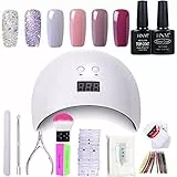 HNM, smalto in gel, per lampade combo UV/LED, soak off, per nail art, kit da 6 colori, flaconi da 8 ml