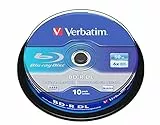 Verbatim BD-R Blu Ray Disc 50 GB, 6X, Dual Layer Recordable, Confezione da 10