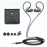 Holiper Dual Driver Auricolari con Filo e Microfono, Cuffie in Ear con Jack 3,5 mm, Wired Headphones Cuffiette per Musica Laptop PC MP3 Player, Cavo Intrecciato Resistente da 1,2M e Gancio Orecchio