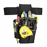 UBORSE Borse da Cintura Porta Attrezzi Piccola, Borsa Degli Attrezzi Multi-tasca con Cintura Regolabile, Borsa da Cintura Utensili Professionale Multifunzional per Elettricista, Nero
