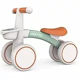 Umatoll Bicicletta Senza Pedali per 1 Anni, Bicicletta Equilibrio per Bambini 12-24 Mesi con Cestino, Giocattolo per Bici per i più Piccoli Baby, Primo Regalo di Compleanno(Verde)