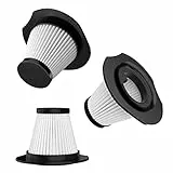 TEMOLA 3 Pack Replacement Vacuum Filter, Compatible With Handheld Vacuum Cleaner Cordless, Hepa Filter Which Is Washable And Reusable, White