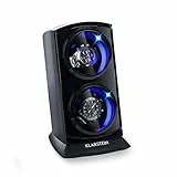 KLARSTEIN St. Gallen Premium - Scatola del Tempo, Watch Winder, Carica Orologi Automatici, Capacità: 2 Orologi, 4 Velocità, Funzionamento Senso Orario, LED, Nero