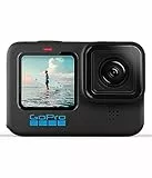 GoPro HERO10 Black - Action Camera impermeabile con LCD anteriore e schermi posteriori touch, Video Ultra HD 5.3K60, Foto da 23 MP, Streaming live 1080p, Webcam, Stabilizzazione, Nero (Black)