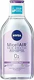 Nivea Micellair Skin Breathe Acqua micellare per pelli sensibili (400 ml), struccante nutriente con dexpantenolo e olio di semi d'uva, detergente delicato per il viso