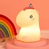 Glovios Luce Notturna Bambini,7 Colori Dinosauro Lampada Notturna per Bambini, USB Ricaricabile Lucina Notte Bambini,Silicone Luce Notturna Neonato per Bambini Cameretta Regalo Neonato (Unicorno)