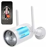 BOIFUN 2K Telecamera Wi-Fi Senza Fili da Esterno, Sicurezza Sorveglianza con Batteria, Rilevamento del Movimento Umano, Visione Notturna a Colori, Allarme Suono e Luce, Area Di Allarme Personalizzata