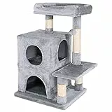 lionto Tiragraffi per Gatto Albero Tiragraffi Gatto Gioco Giocattolo Gatti Altezza 80 cm, Grigio Scuro