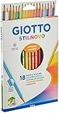 GIOTTO Stilnovo - Astuccio Da 18 Matite A Pastello Colorate, 3.3 Mm, Multicolore, Colori Intensi
