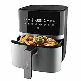 Cecotec Friggitrice ad Aria calda 5,5 L Cecofry Full Inox Pro 5500. 1700 W, Compatta e Digitale, Friggitrice dietetica in Acciaio inox, senza Olio, Tecnologia PerfectCook, Termostato