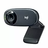 Logitech C310 Webcam HD, HD 720p/30fps, Videochiamate HD Widescreen, Correzione Luce HD, ‎Microfono Riduzione del Rumore, Per Skype, FaceTime, Hangouts, WebEx, ‎PC/Mac/Laptop/Macbook/Tablet, Nero