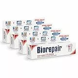 Biorepair, Dentifricio Fast Sensitive Repair, 4 Confezioni da 60 ml, Riduce la Sensibilità Dentale e Dà Sollievo dal Dolore dei Denti Sensibili in 30 Secondi, Protegge e Ripara lo Smalto, Senza Fluoro