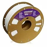 OVERTURE Filamento TPU 1kg Bianco, 1.75mm Flessibile TPU Filamento per Stampante 3D, Elevata Liquidità, Precisione Dimensionale +/- 0.03 mm, per Stampante 3D (Bianco)