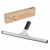 GWCLEO Lavavetro per Cabina Doccia, Tergivetro in Acciaio Inox, Lavavetri Spazzola Bagno, Spatola Doccia per Pulire e Asciuga Vetri, Piastrelle, Finestre, Bagno, Strumento di Pulizia Lame 35CM