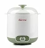 Girmi YG02, Yogurtiera Elettrica con Accessori per Yogurt Greco, Capacità Totale 1,5 litri, 2 Contenitori per utilizzo continuo, Bianvo/Verde