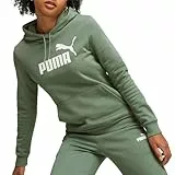 PUMA Felpa con Cappuccio Ess Logo FL (S) Sudore, Eucalipto, M Donna