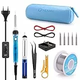 Saldatore Kit 60W 220V Kit di Saldatura a Stagno Professionale con Valigetta per Trasporto Per Vari usi e Riparazioni Kit saldatrici Fai da Te Bigiotteria Argento
