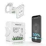 Maxcio Interruttore Tapparelle Avvolgibili, WiFi Modulo per Tapparelle Eelettriche Controllato da Smart Life, Smart Switch Compatibile con Alexa/Google Home, Perfetto a Tende, Persiane