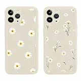 Yoedge 2 pezzi Cover per Apple iPhone 11 Pro 5,8' - Custodia Fiori per Telefono con Margherite Aesthetic Simpatica Disegni, Custodie per Cellulare in Silicone per iPhone 11 Pro Case per Ragazza Donne