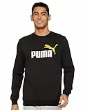 PUMA Ess+ 2 col Big Logo Crew FL, Sudore Uomo, Mandarino Nero, S