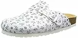 LicoBioline Clog Print - Pantofole a stivaletto con imbottitura calda Donna, Bianco (blanc (weiss/grau)), 37