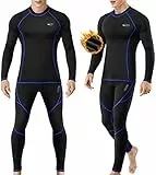 MOBIUSPHY Biancheria Intima Termica Uomo Biancheria Funzionale Uomo con Funzione Quick Dry Sportiva Set di Biancheria Intima Base Layer Traspirante Riscaldante Ideale per attività all'Aperto Nero L