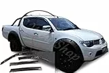 AC WOW 4 deflettori d’Aria compatibili con Mitsubishi L200 Double Cab 2005 – 2014 Triton Strakar in Vetro Acrilico fumé Scuro per Porte Laterali, parapioggia, Neve, Sole