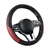 TSLBW Coprivolante per auto, 37-38 cm, in pelle PU, traspirante, antiscivolo, accessori interni per auto (bordeaux)